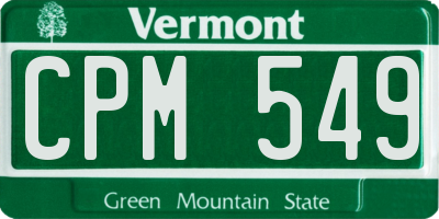 VT license plate CPM549
