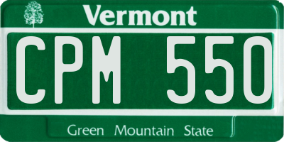 VT license plate CPM550
