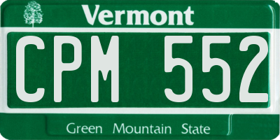 VT license plate CPM552