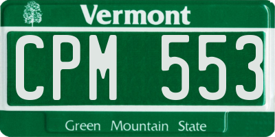 VT license plate CPM553