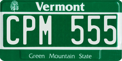VT license plate CPM555