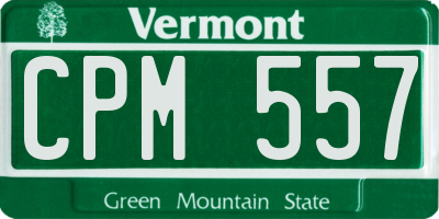 VT license plate CPM557