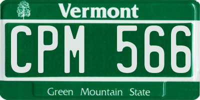 VT license plate CPM566