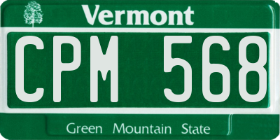 VT license plate CPM568