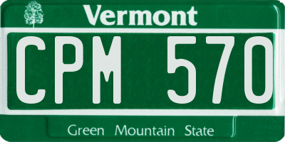 VT license plate CPM570