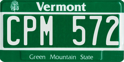 VT license plate CPM572