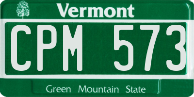 VT license plate CPM573