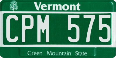 VT license plate CPM575