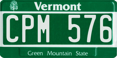 VT license plate CPM576