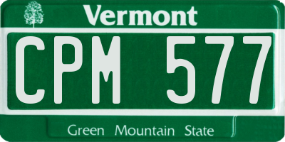 VT license plate CPM577