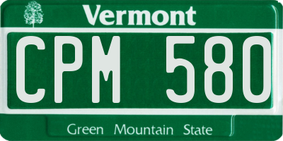 VT license plate CPM580