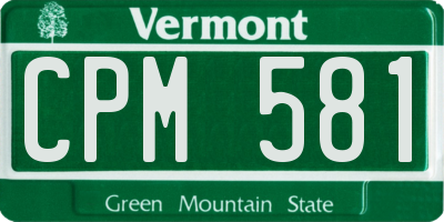 VT license plate CPM581