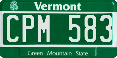 VT license plate CPM583