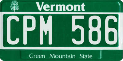 VT license plate CPM586