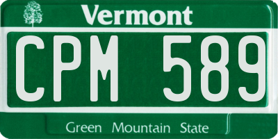 VT license plate CPM589