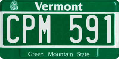 VT license plate CPM591