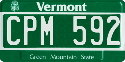 VT license plate CPM592