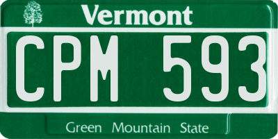 VT license plate CPM593