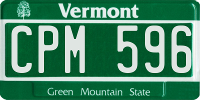 VT license plate CPM596