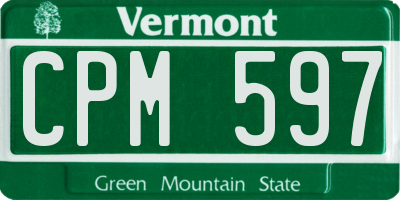 VT license plate CPM597