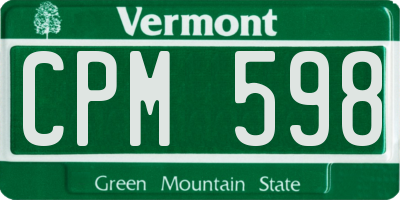 VT license plate CPM598