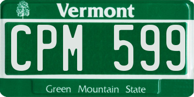 VT license plate CPM599