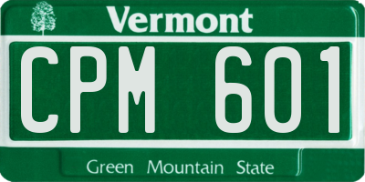 VT license plate CPM601
