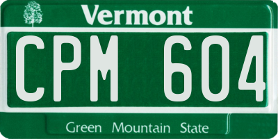 VT license plate CPM604