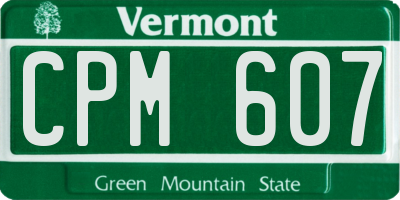 VT license plate CPM607