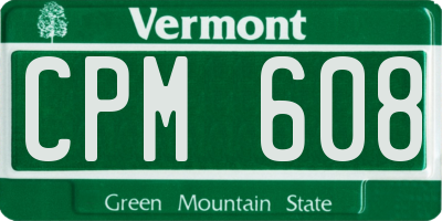 VT license plate CPM608