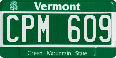 VT license plate CPM609