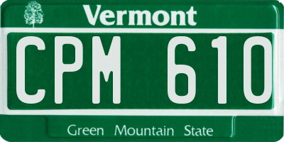 VT license plate CPM610