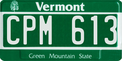 VT license plate CPM613