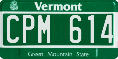 VT license plate CPM614