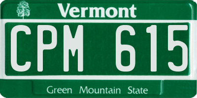 VT license plate CPM615