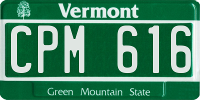 VT license plate CPM616