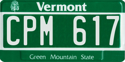 VT license plate CPM617