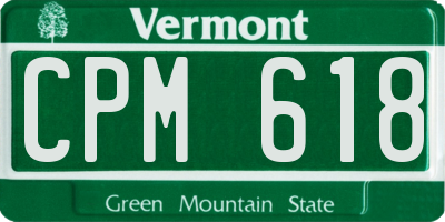 VT license plate CPM618