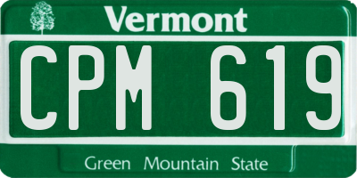 VT license plate CPM619