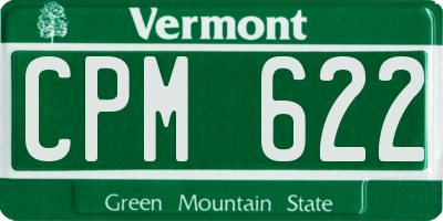 VT license plate CPM622