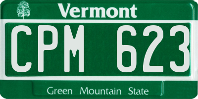 VT license plate CPM623