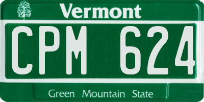 VT license plate CPM624