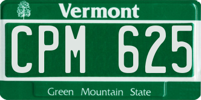 VT license plate CPM625