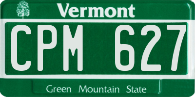 VT license plate CPM627