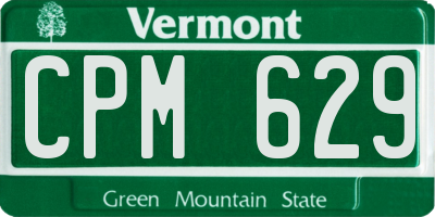 VT license plate CPM629