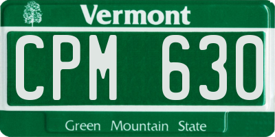 VT license plate CPM630