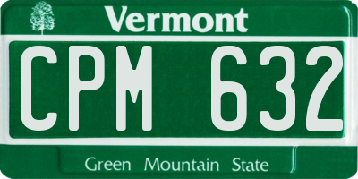 VT license plate CPM632