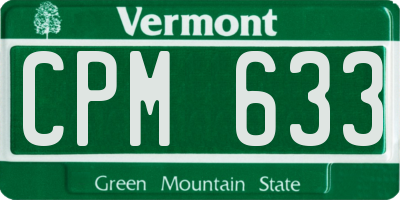 VT license plate CPM633