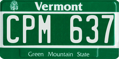 VT license plate CPM637