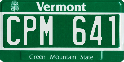 VT license plate CPM641